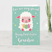 Sweet Lamb Easter Grandson Card カード (正面)