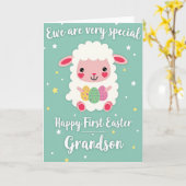 Sweet Lamb Easter Grandson Card カード (黄色い花)