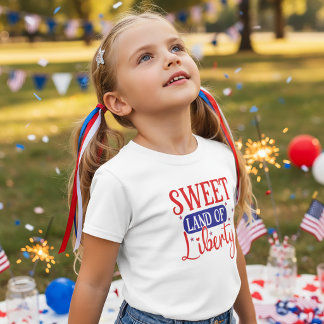 Sweet Land of Liberty 7月4日Tシャツ子供へ Tシャツ