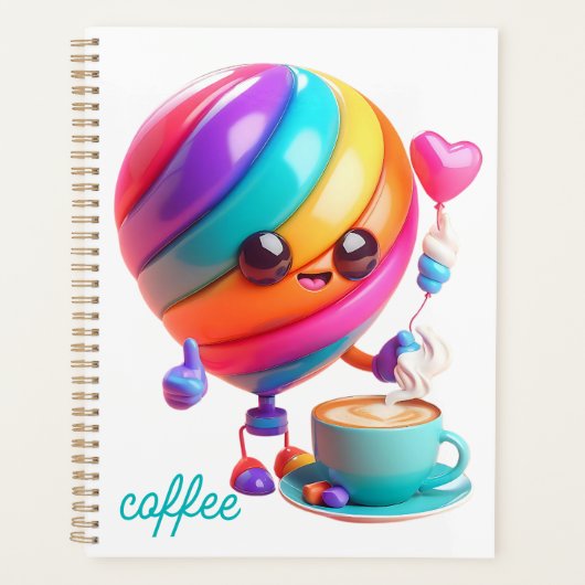 Sweet Latte Buddy Spiral Notebook プランナー手帳 (正面)