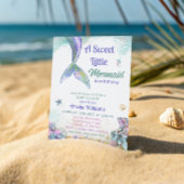Sweet Lavender Aqua Mermaid Baby Girl 招待状