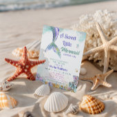 Sweet Lavender Aqua Mermaid Baby Girl 招待状