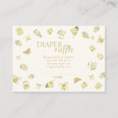 Sweet Lemon Watercolor Baby Shower Diaper Raffle エンクロージャーカード (正面)