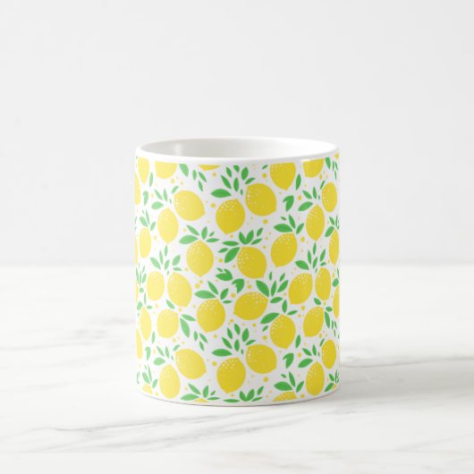 Sweet Lemons Leaf Pattern コーヒーマグカップ (中央)