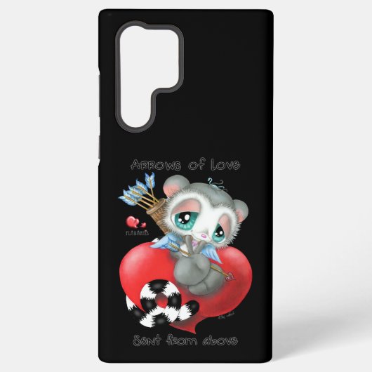 Sweet Lemur with Love Arrows – Heartfelt Design Samsung Galaxyケース (裏面)
