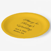 Sweet Letters金ゴールド色結婚の ペーパープレート (アングル)