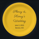 Sweet Letters金ゴールド色結婚の ペーパープレート<br><div class="desc">プレートがエレガントあなたの財産となるよう結婚に。カスタマイズ。シャロン・リー・ハドソンによる。</div>