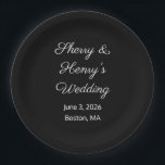 Sweet Letters Black 結婚's ペーパープレート<br><div class="desc">これらの美しい白黒プレートはあなたの結婚式のレセプションを特別にする。カスタマイズ。シャロン・リー・ハドソンによる。</div>