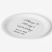 Sweet Letters White & Black 結婚's ペーパープレート (アングル)