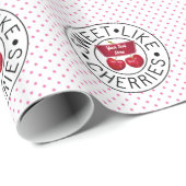 SWEET LIKEさくらんぼレトロヴィンテージスタンプ ラッピングペーパー (ロールコーナー)