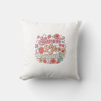 Sweet Like Summer – かわいいフルーツとフラワーステッカー クッション