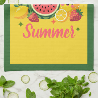 Sweet Like Summer Watermelon Strawberry pineapple キッチンタオル