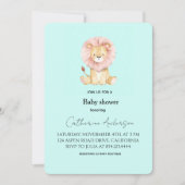 Sweet Lion Pastel Colors Baby Shower Invitation 招待状 (正面)