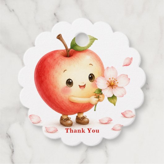 Sweet Little Apple ベビーシャワー フェイバータグ (正面)