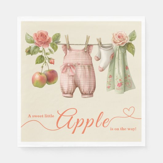 Sweet Little Apple Baby Shower | Fall Rustic Baby スタンダードランチョンナプキン (正面)