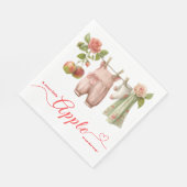 Sweet Little Apple Baby Shower | Fall Rustic Baby  スタンダードランチョンナプキン (角)