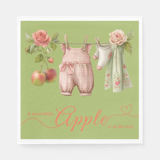 Sweet Little Apple Baby Shower | Fall Rustic Baby  スタンダードランチョンナプキン (正面)