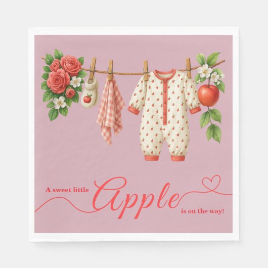 Sweet Little Apple Baby Shower | Fall Rustic Baby  スタンダードランチョンナプキン (正面)
