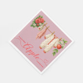 Sweet Little Apple Baby Shower | Fall Rustic Baby  スタンダードランチョンナプキン (角)