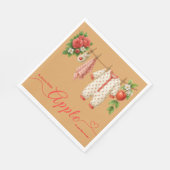 Sweet Little Apple Baby Shower | Fall Rustic Baby  スタンダードランチョンナプキン (角)