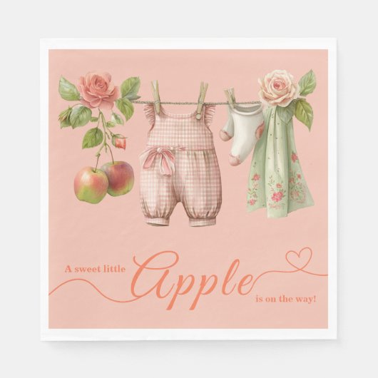 Sweet Little Apple Baby Shower | Fall Rustic Baby  スタンダードランチョンナプキン (正面)