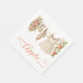 Sweet Little Apple Baby Shower | Fall Rustic Baby  スタンダードランチョンナプキン (角)