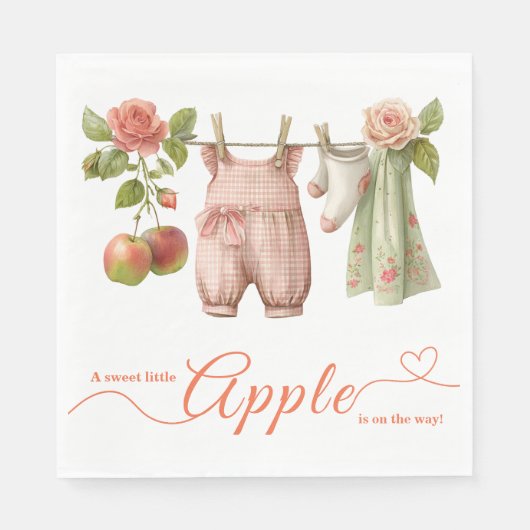 Sweet Little Apple Baby Shower | Fall Rustic Baby スタンダードランチョンナプキン (正面)