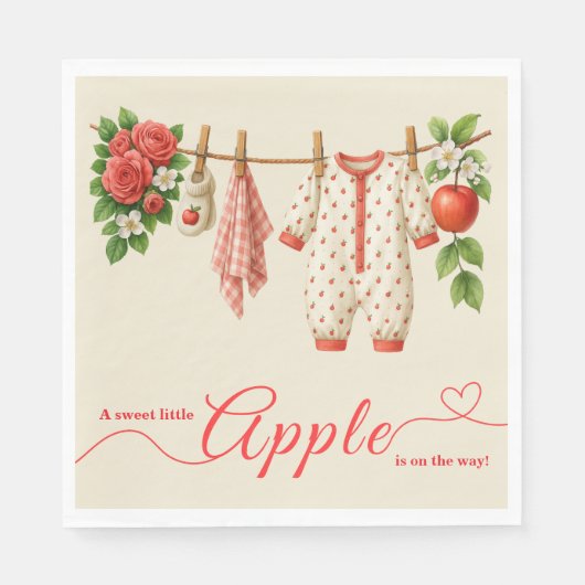 Sweet Little Apple Baby Shower | Fall Rustic Baby スタンダードランチョンナプキン (正面)
