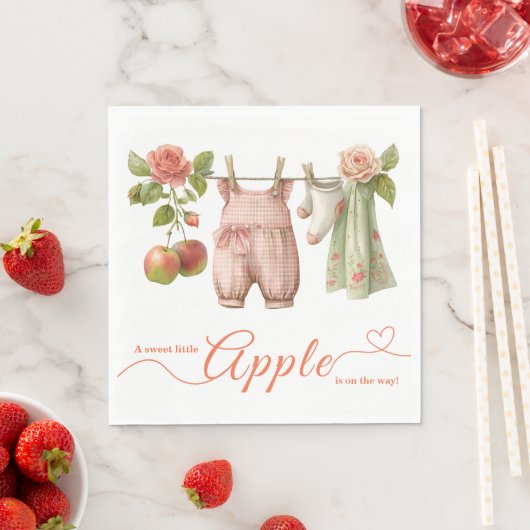Sweet Little Apple Baby Shower | Fall Rustic Baby スタンダードランチョンナプキン (インサイチュ)