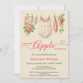 Sweet Little Apple Baby Shower | Fall Rustic Baby 招待状 (正面)