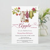 Sweet Little Apple Baby Shower | Fall Rustic Baby 招待状 (スタンド正面)