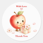 Sweet Little Apple Blossom ベビーシャワー ラウンドシール (正面)