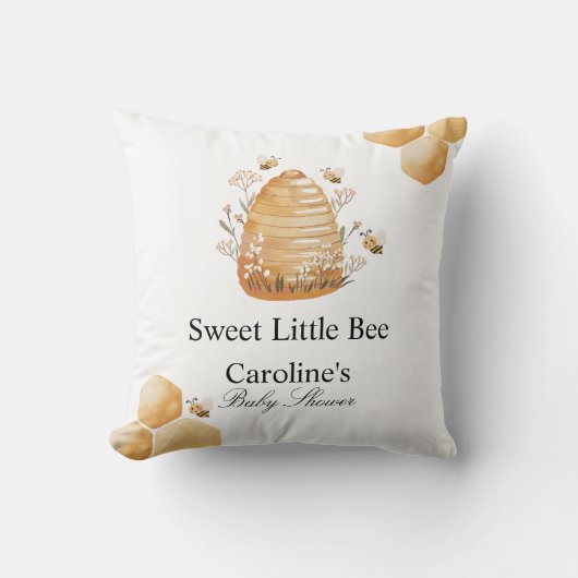 Sweet Little Bee Baby Shower Decorative Pillow クッション (正面)