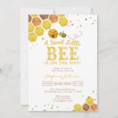 Sweet Little Bee Honey Bee Baby Shower Invitation 招待状 (正面)