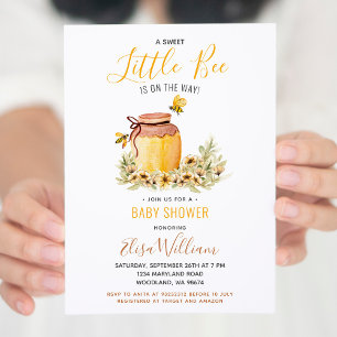 Sweet Little Bee is on the way Baby Shower Invitat 招待状