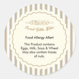 Sweet Little Bites Bakery Food Allergy Allert ラウンドシール