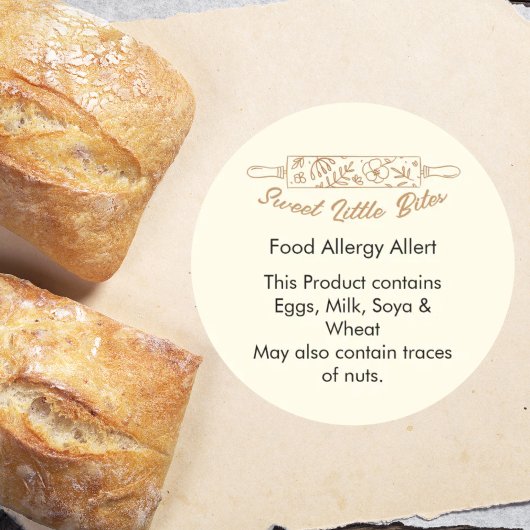Sweet Little Bites Bakery Food Allergy Allert ラウンドシール