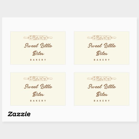 Sweet Little Bites Bakery Logo Sticker 長方形シール (シート)