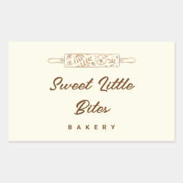 Sweet Little Bites Bakery Logo Sticker 長方形シール