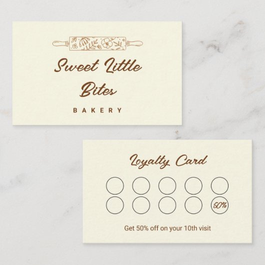Sweet Little Bites Bakery Reward Loyalty Card 名刺 (正面/裏面)