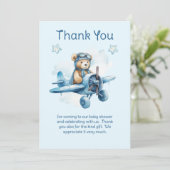 Sweet Little Boy on the Way Baby Shower サンキューカード (スタンド正面)