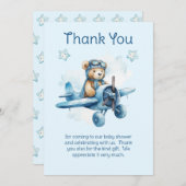 Sweet Little Boy on the Way Baby Shower サンキューカード (正面/裏面)