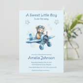 Sweet Little Boy on the Way Baby Shower 招待状 (スタンド正面)