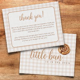 Sweet Little Bun in the Oven Baby Shower Flat サンキューカード