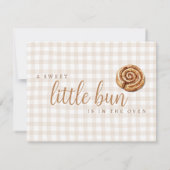 Sweet Little Bun in the Oven Baby Shower Flat サンキューカード (裏面)