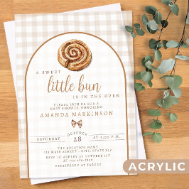 Sweet Little Bun in the Oven Neutral Baby Shower  アクリル招待状