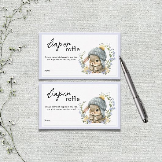 Sweet Little Bunny Botanical Diaper Raffle エンクロージャーカード