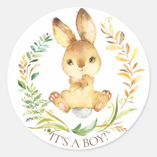 Sweet Little Bunny It'a Boy Favoritesステッカー ラウンドシール (正面)