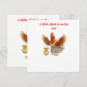 Sweet Little Chick Baby Shower サンキューカード (正面/裏面)