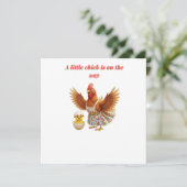 Sweet Little Chick Baby Shower サンキューカード (スタンド正面)